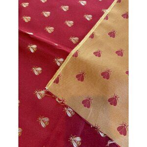 Vintage Burgundy & Gold Bee Patterned Fabric Craft Sew Project Gift 58" x 55"